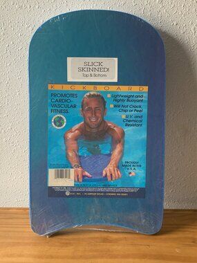 Foam kickboard blue made in USA slick skinned top & bottom EOS